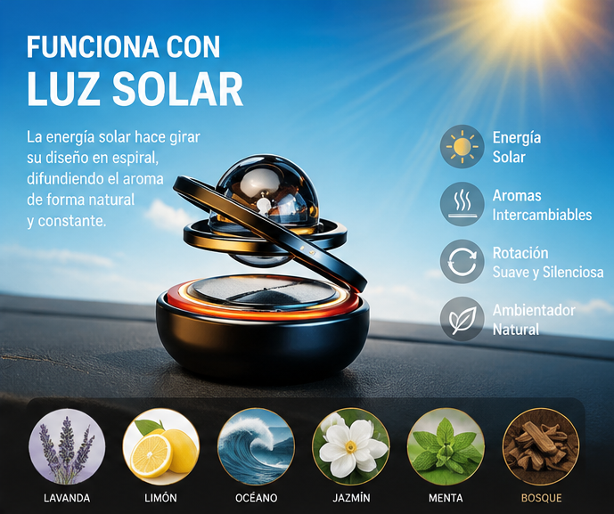 Ambientador Aromatizado Solar Para Vehículos